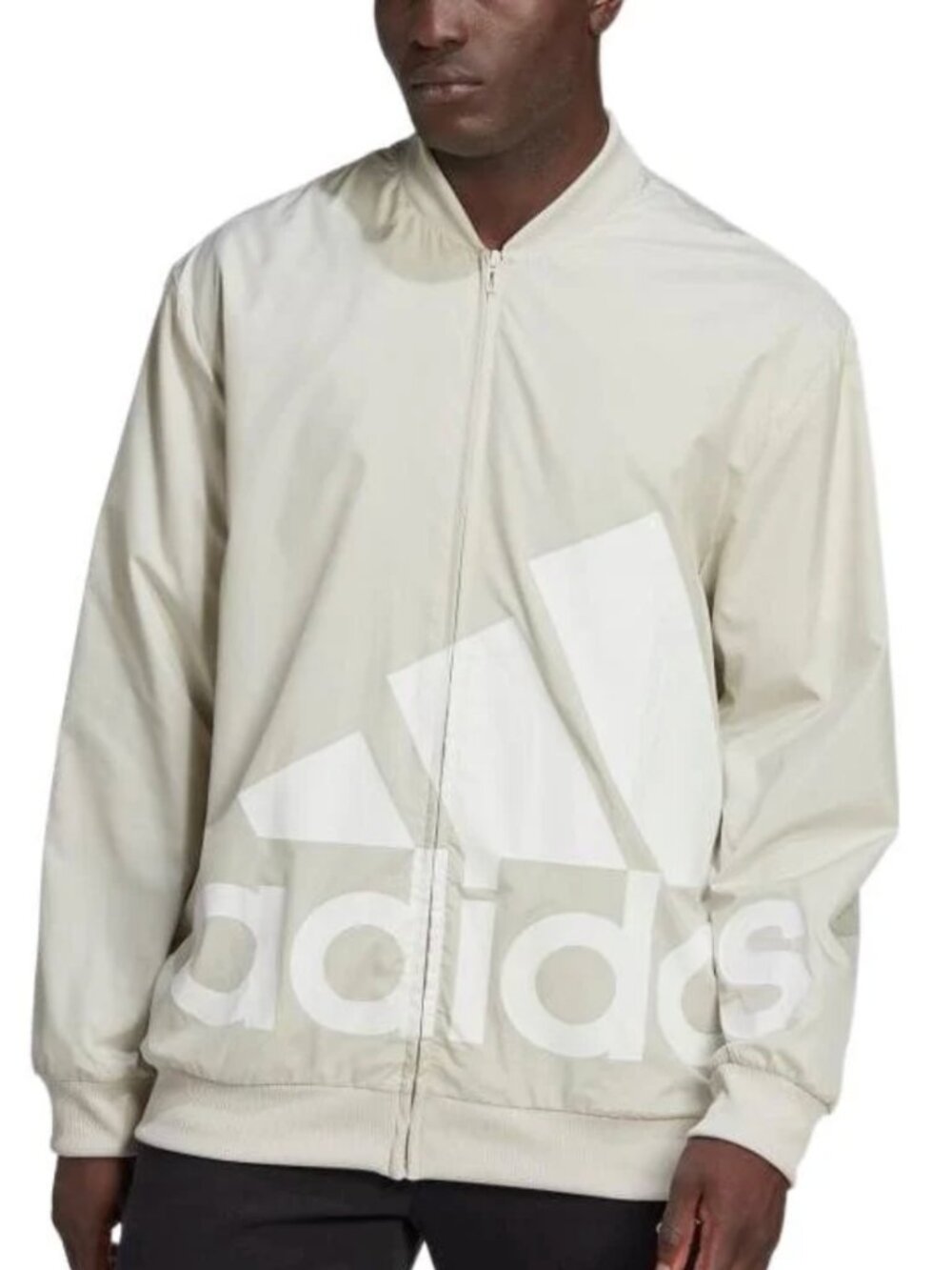 AEROREADY Essentials Giant Logo Woven Windbreaker Jacket 'Aluminium' NWT - XS